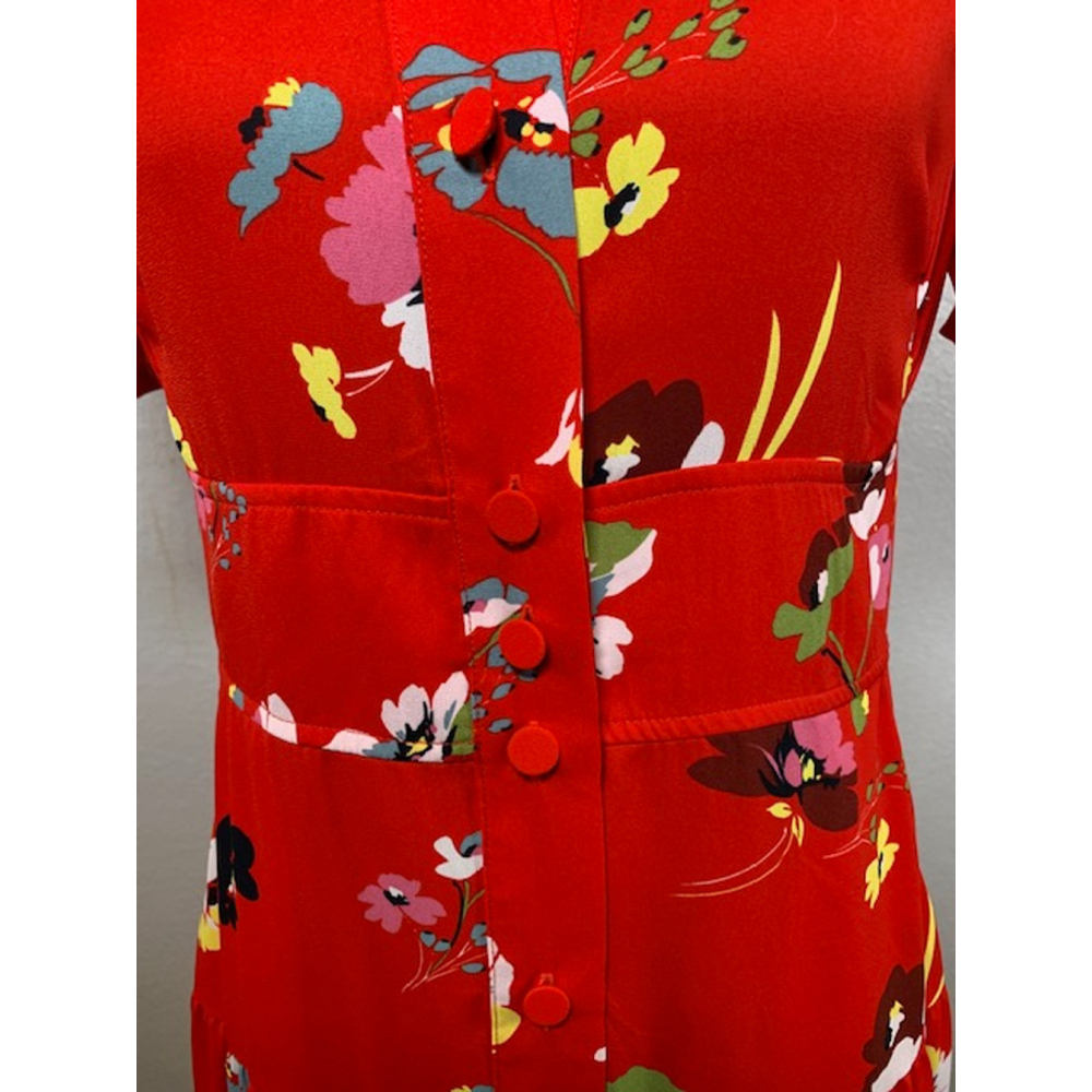 PRICE DROP! Women's Cabi Floral Dress Size Small Red Sheer - Picture 3 of 4